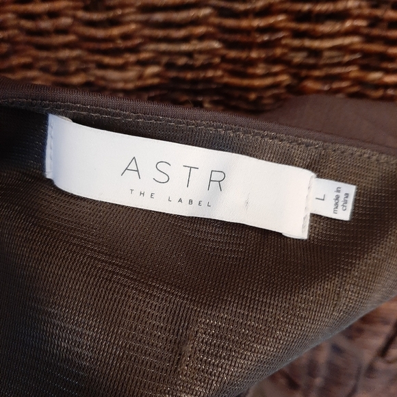 ASTR The Label Size Large Boston Plunge V Neck Bodycon Mini Dress Mushroom Taupe - Picture 6 of 8